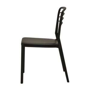 Newquay Ocean Plastic Outdoor Chair in Black (Pack of 4)
