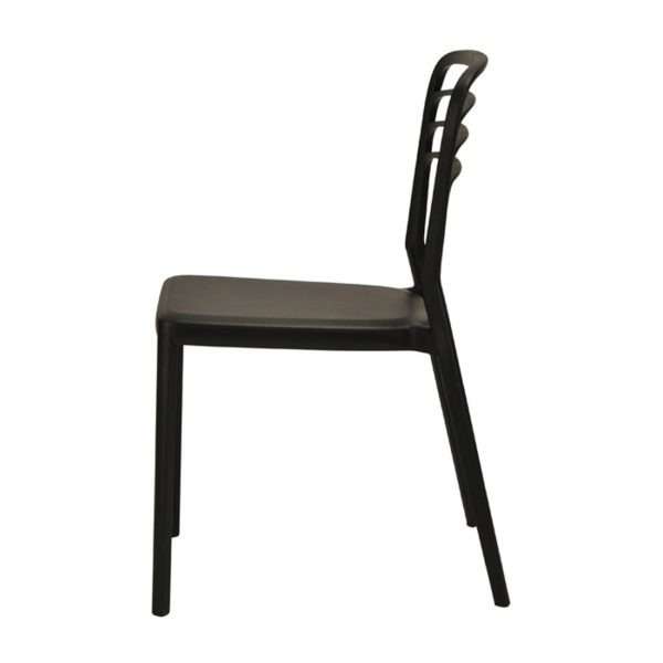 Newquay Ocean Plastic Outdoor Chair in Black (Pack of 4)