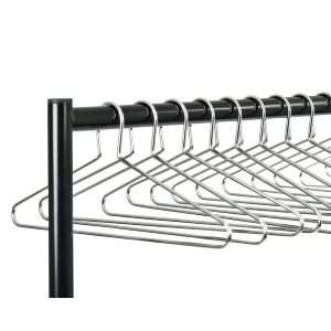 Black Garment Rail with 25 Captive Steel Hangers