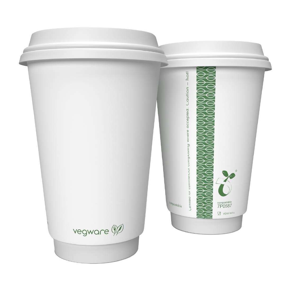dx578_npi23-1 Vegware Hot Cup White Double Wall 16oz 89-Series (Pack of 400)