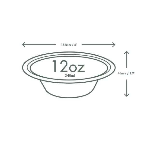 Vegware Compostable Nourish Moulded Fibre Bowl Natural 12oz/340ml (Pack of 500)