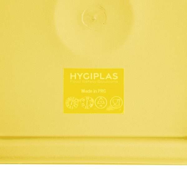 Hygiplas Square Food Storage Container Lid Yellow Small