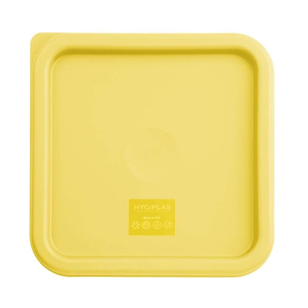 Hygiplas Square Food Storage Container Lid Yellow Medium