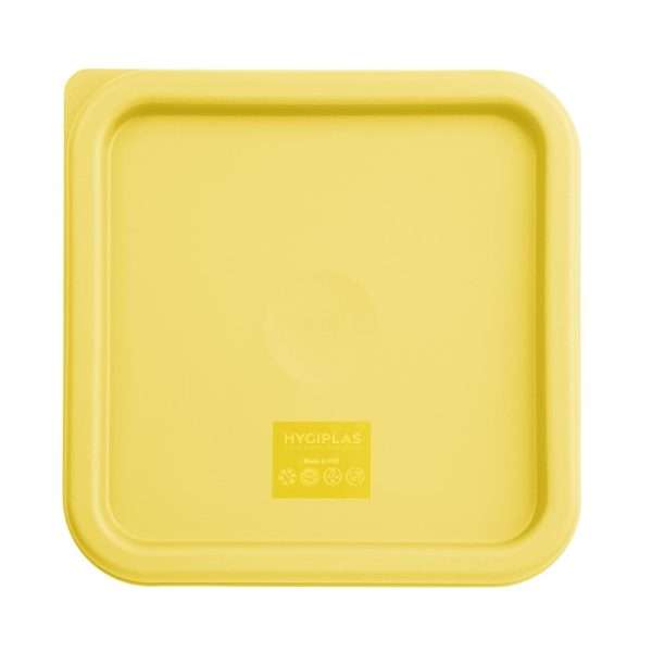 Hygiplas Square Food Storage Container Lid Yellow Medium