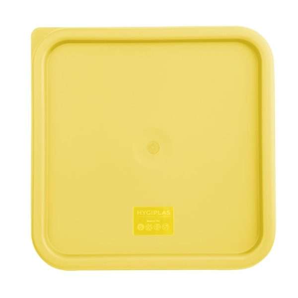 Hygiplas Square Food Storage Container Lid Yellow Large