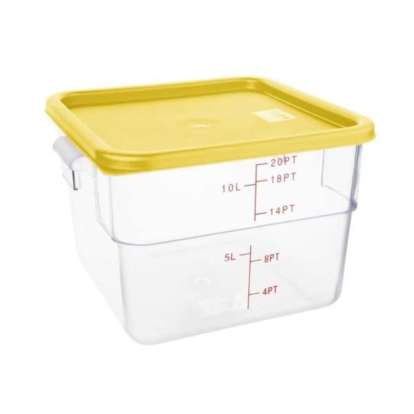 Hygiplas Square Food Storage Container Lid Yellow Large