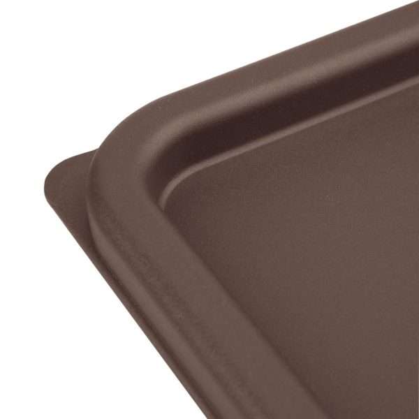 Hygiplas Square Food Storage Container Lid Brown Small