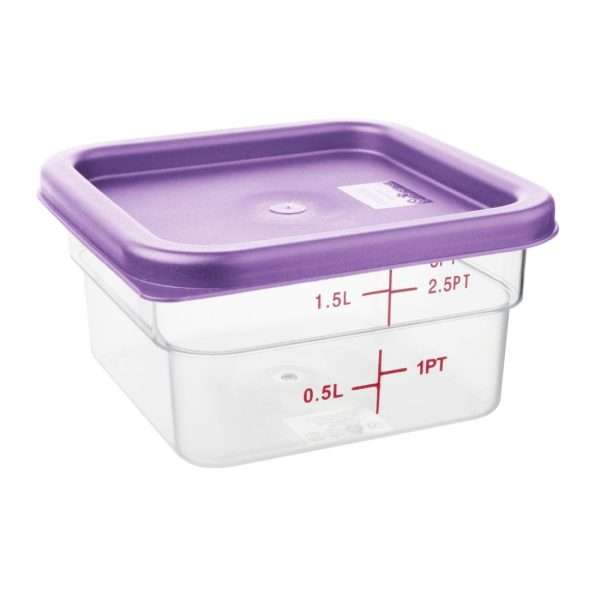 Hygiplas Square Food Storage Container Lid Purple Small