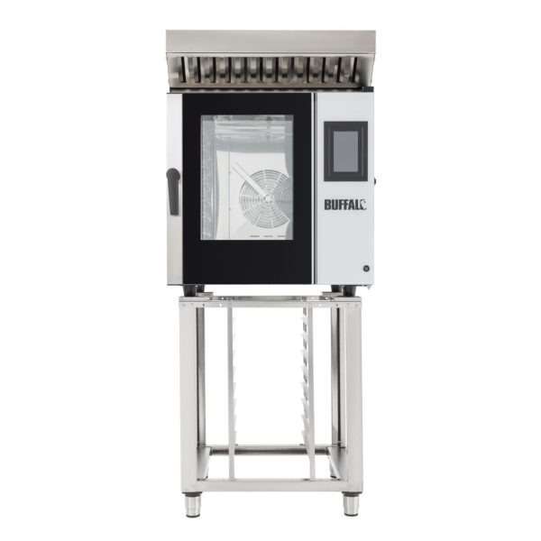 Buffalo Freestanding Smart Touchscreen Combi Oven 7 x GN 1/1 with Installation Kit and Extraction Hood