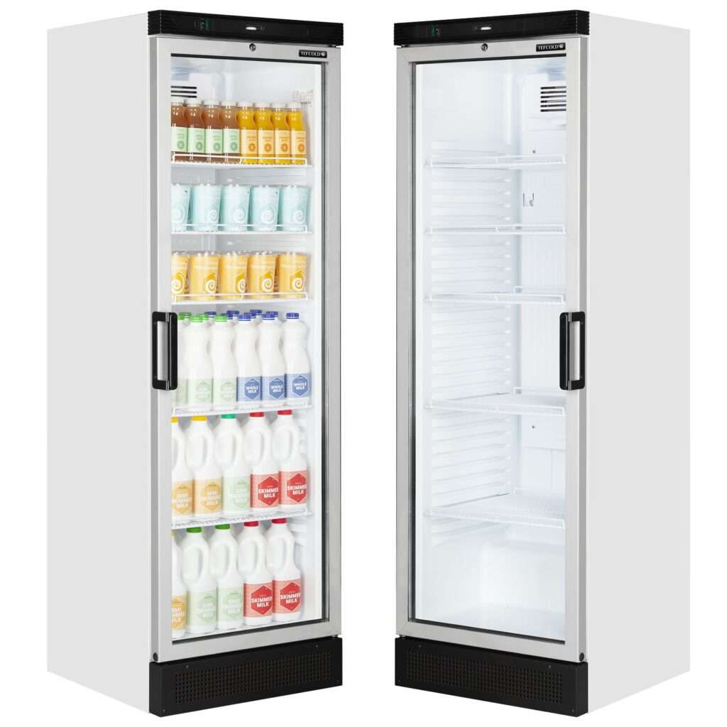 Tefcold FS1380 White, Glass Door Refrigerator