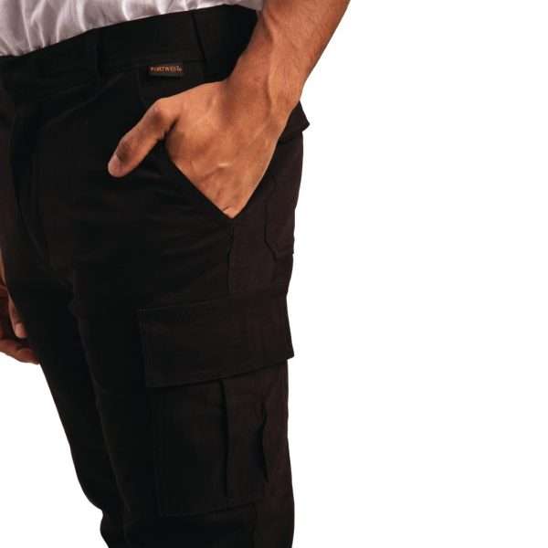 Portwest Stretch Slim Combat Trousers Black 40