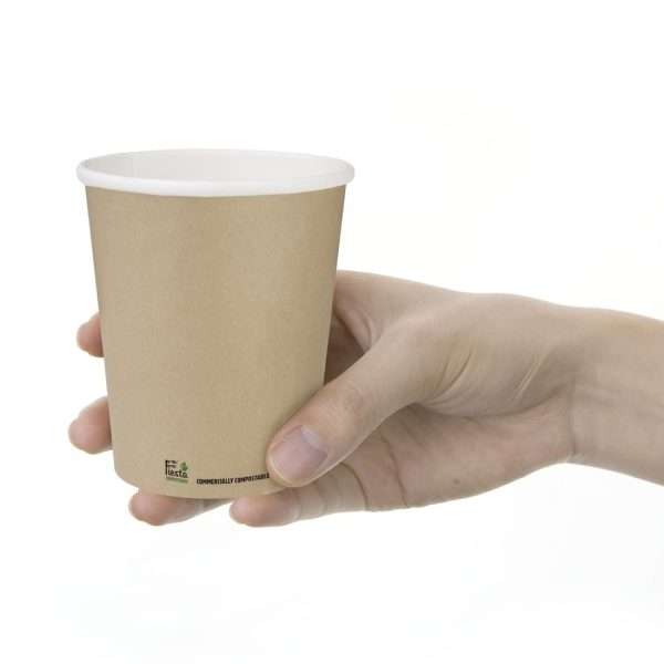 Fiesta Compostable Coffee Cups Single Wall 8oz (Pack of 50)