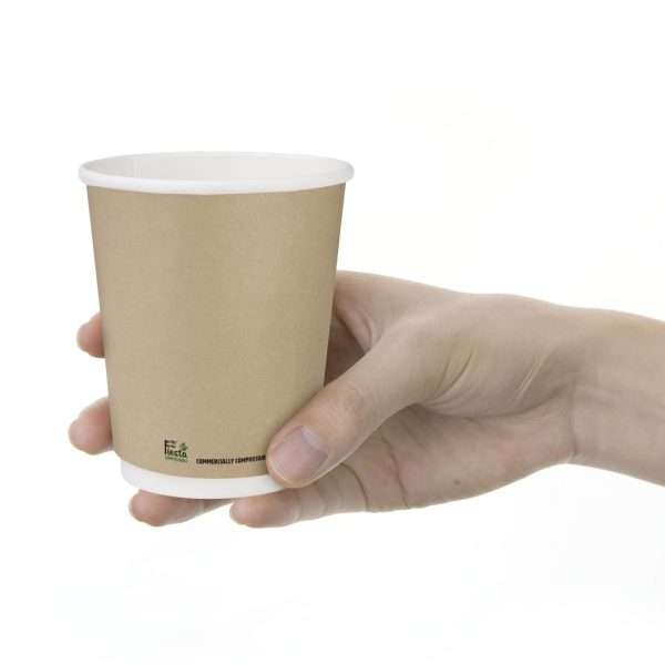 Fiesta Compostable Coffee Cups Double Wall 227ml / 8oz (Pack of 25)