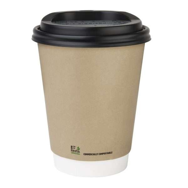 Fiesta Compostable Coffee Cups Double Wall 340ml (Pack of 25)