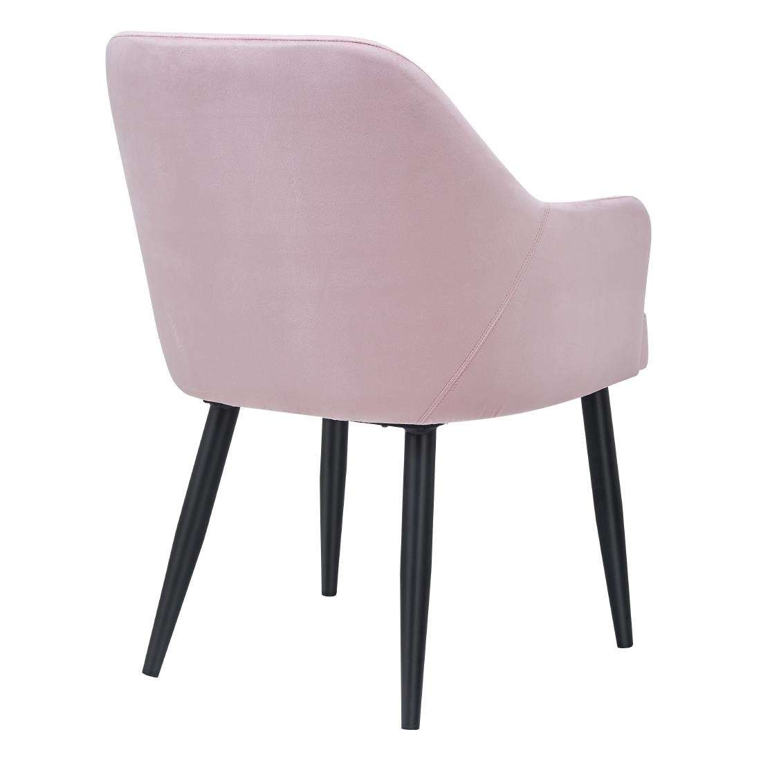 dp198_npi23-3 Bolero Lia Velvet Effect Chairs Dusty Pink (Set of 2)