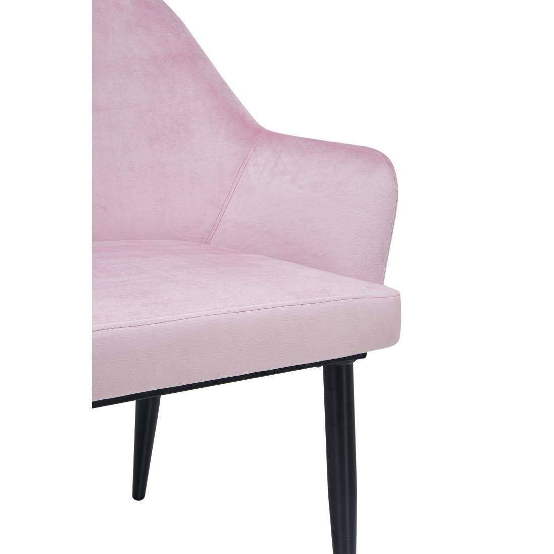 dp198_npi23-4 Bolero Lia Velvet Effect Chairs Dusty Pink (Set of 2)