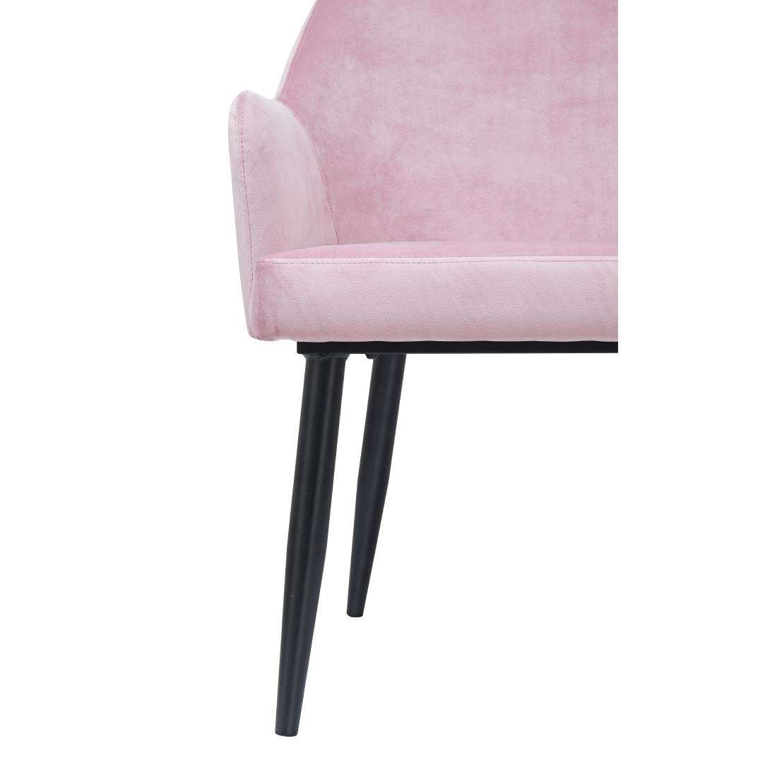 dp198_npi23-5 Bolero Lia Velvet Effect Chairs Dusty Pink (Set of 2)
