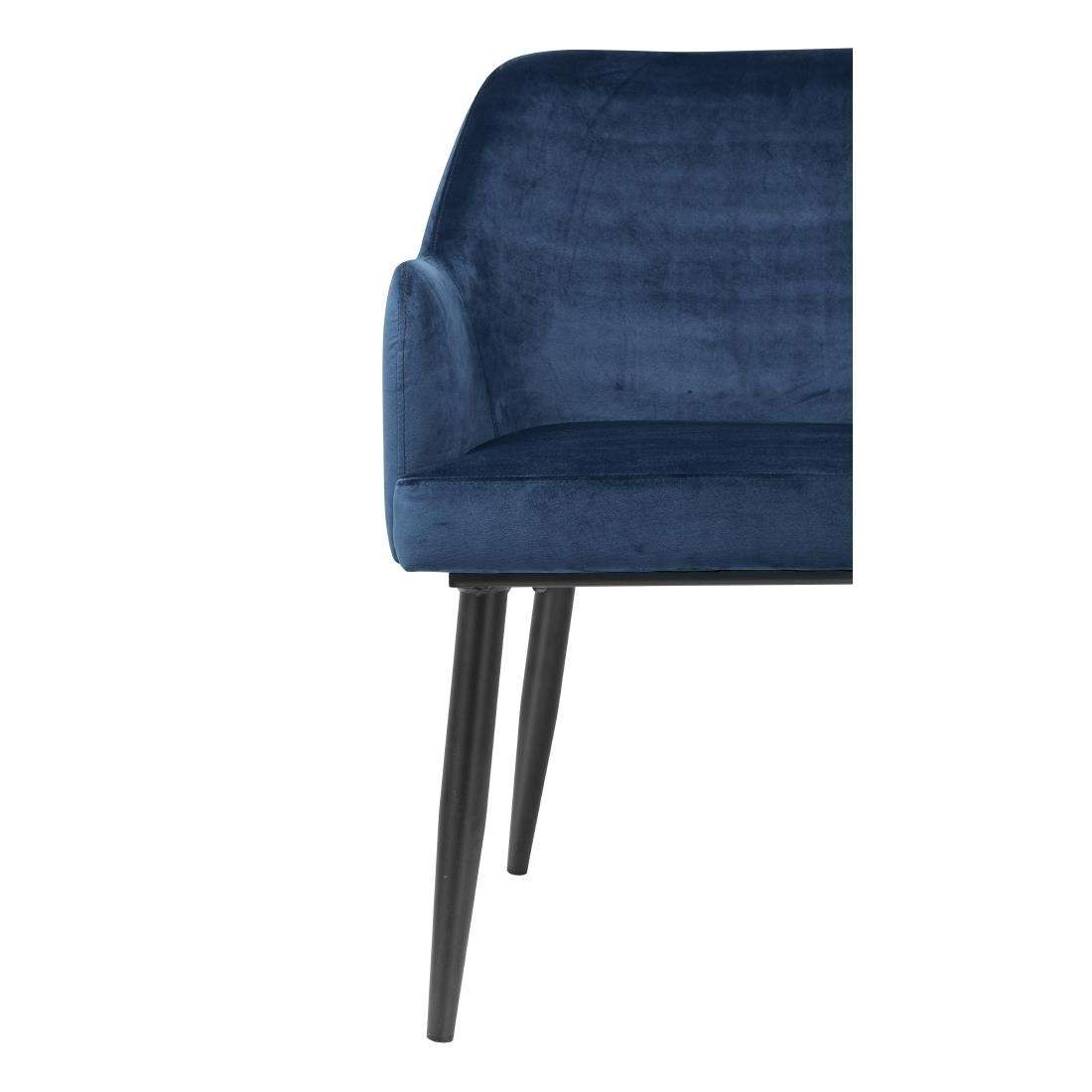 dp199_npi23-2 Bolero Lia Velvet Effect Chairs Dark Navy (Set of 2)