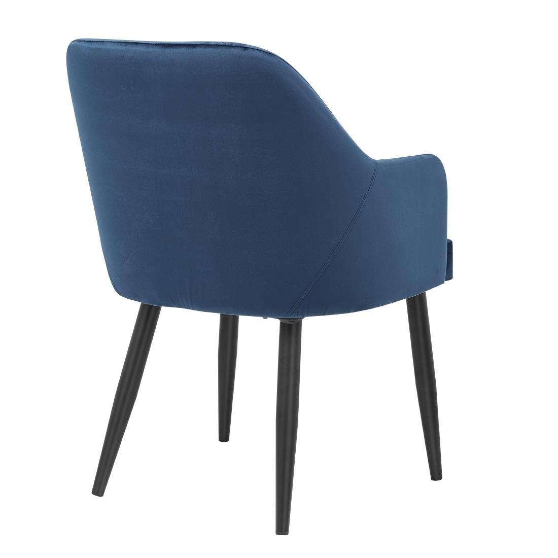 dp199_npi23-4 Bolero Lia Velvet Effect Chairs Dark Navy (Set of 2)