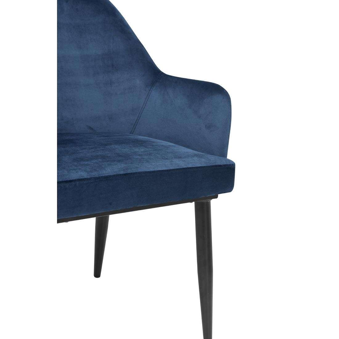 dp199_npi23-5 Bolero Lia Velvet Effect Chairs Dark Navy (Set of 2)