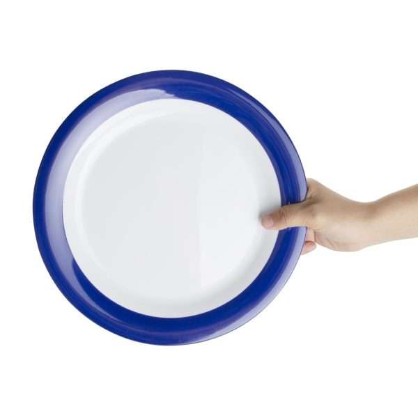 Olympia Kristallon Gala Melamine Blue Rim Plates 268mm (Pack of 6)