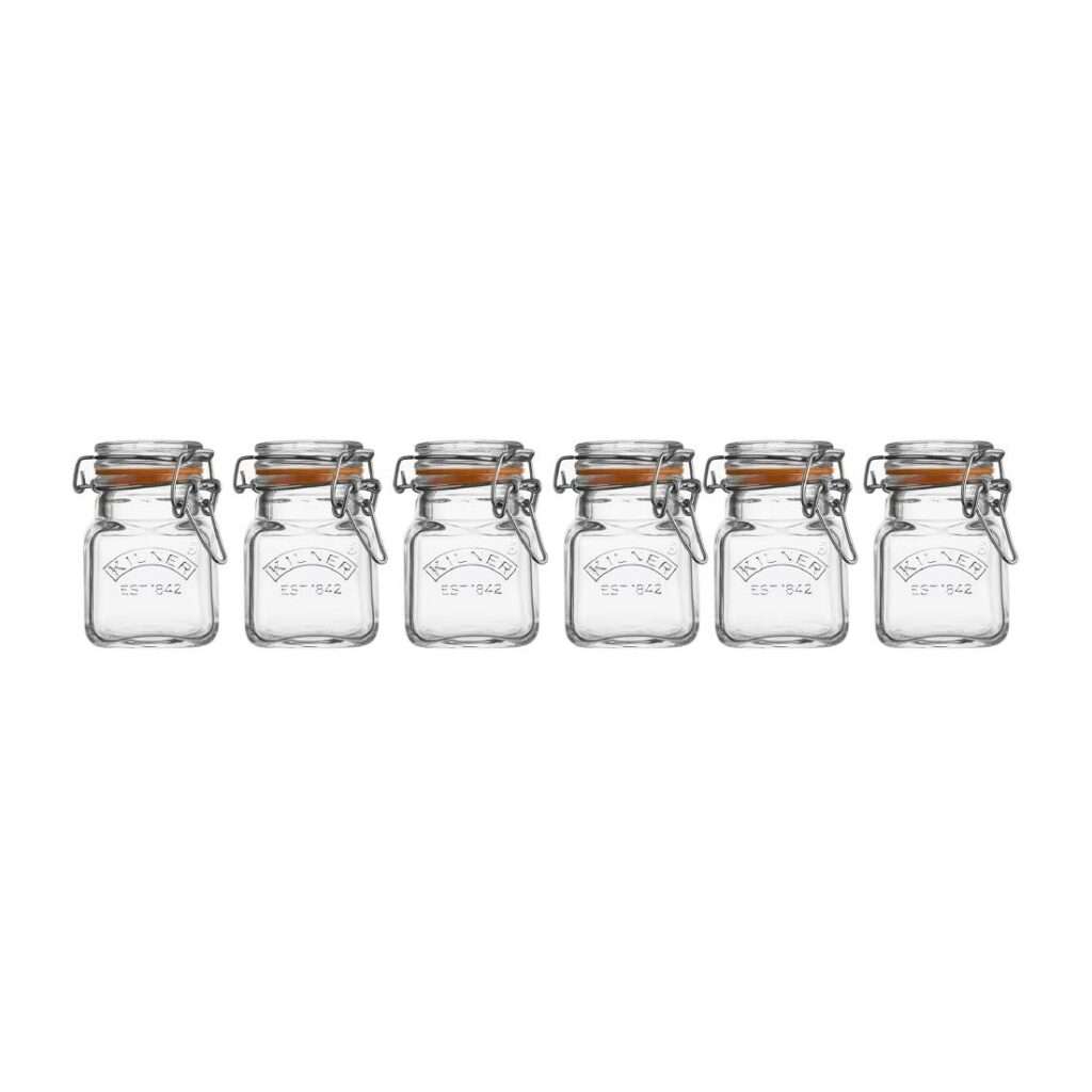 Kilner Glass Clip Top Spice Jar Set 70ml (Pack of 6)
