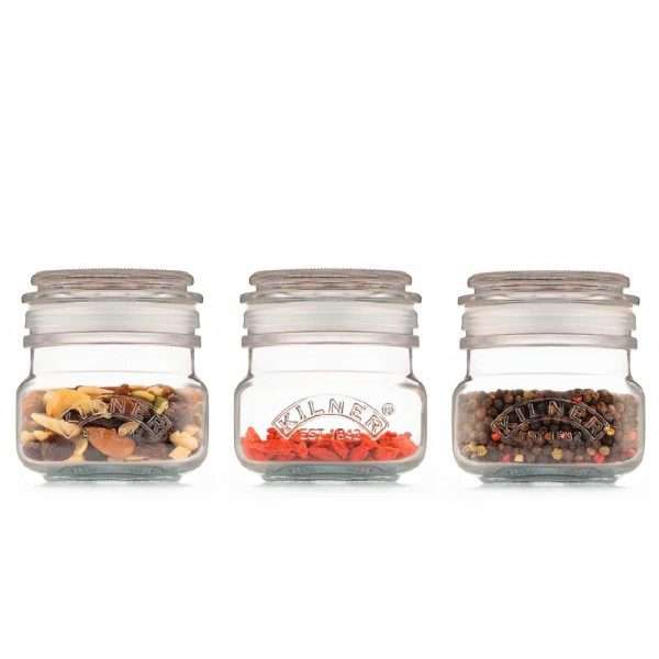 Kilner Square Push Top Jars 250ml (Pack 3)