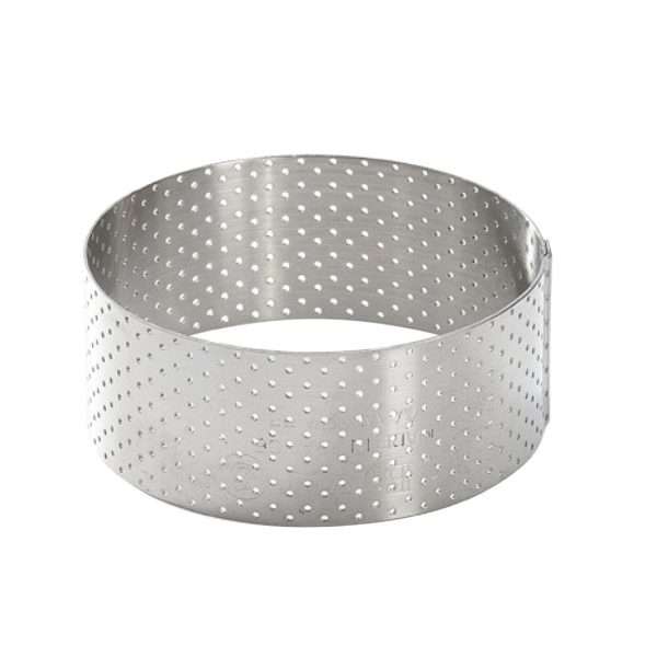 De Buyer Perforated Stainless Steel Straight Tart Ring 85x35mm