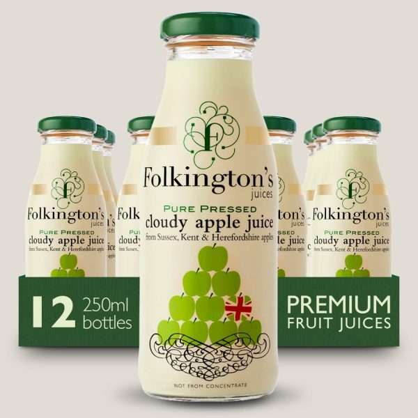Folkington’s Juices Apple Glass Bottle 250ml (Pack of 12)