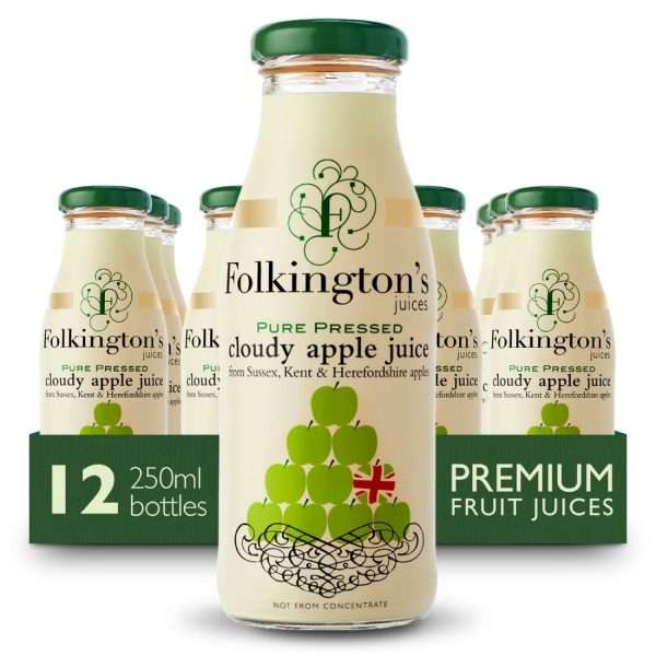 Folkington’s Juices Apple Glass Bottle 250ml (Pack of 12)