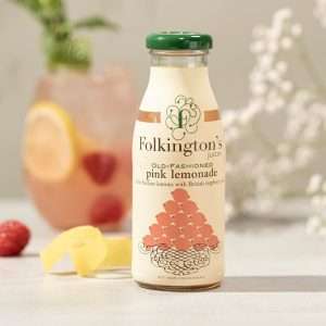 Folkington’s Juices Pink Lemonade Glass Bottle 250ml (Pack of 12)