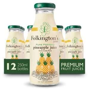Folkington’s Juices Pineapple Glass Bottle 250ml (Pack of 12)