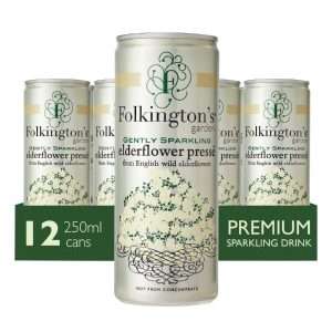 Folkington’s Sparkling Drinks Elderflower Can 250ml (Pack of 12)