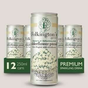 Folkington’s Sparkling Drinks Elderflower Can 250ml (Pack of 12)