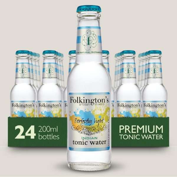 Folkington’s Indian Light Tonic Water Glass Bottle 200ml (Pack of 24)