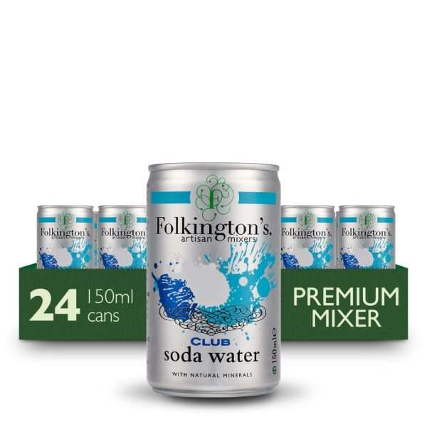 Folkington’s Club Soda Can 150ml (Pack of 24)