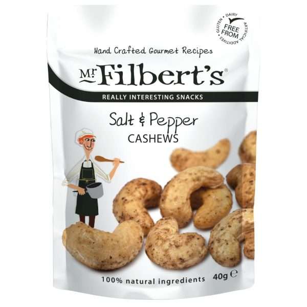 Mr Filbert’s Salt & Pepper Cashews 40g (Pack of 20)