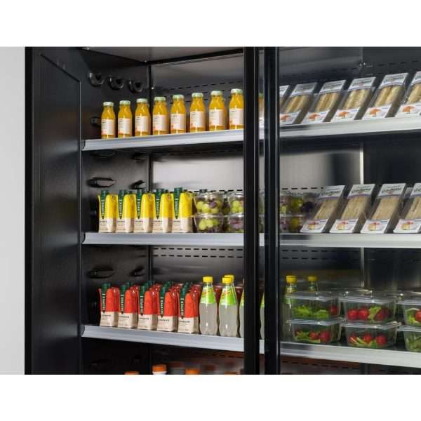 Zoin Cervinho Multideck Display Black with Sliding Doors 1500mm