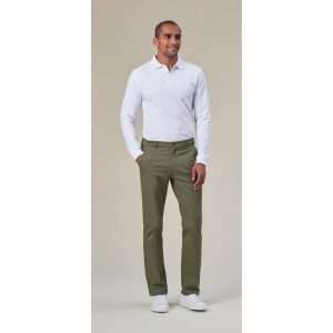Brook Taverner Frederick Mens Long Sleeve Polo Shirt White Size L