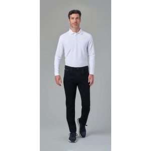 Brook Taverner Frederick Mens Long Sleeve Polo Shirt White Size L