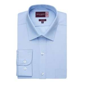 Brook Taverner Mens Long Sleeve Rapino Shirt Blue 15 1/2″