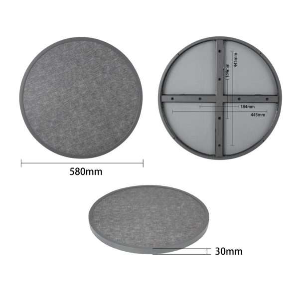 Bolero Fibre Glass Round Table Top Brushed Black 580mm