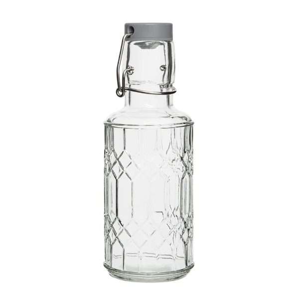 Olympia Geo Glass Water Bottle with Stopper 380ml (Pack of 6)