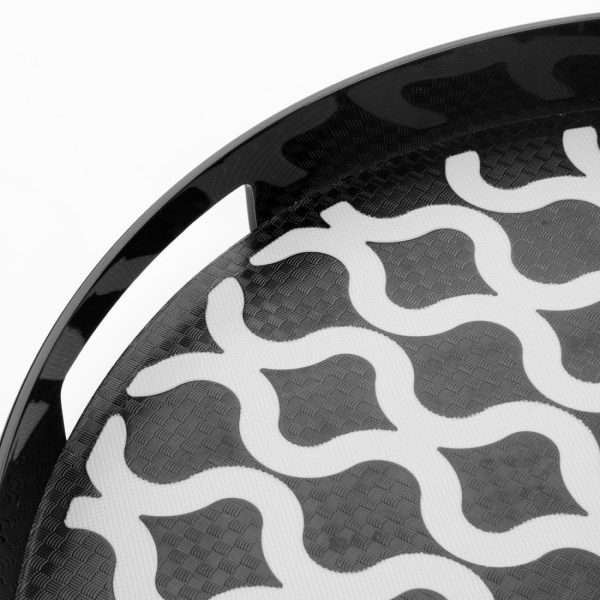 Olympia Kristallon PC Round Non Slip Tray with Handles 300mm
