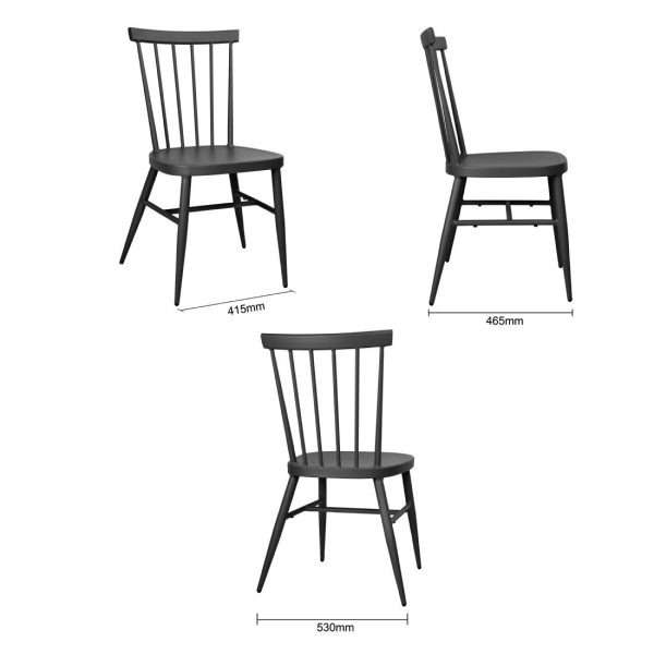 Bolero Windsor Aluminium Black Chairs (Pack of 4)