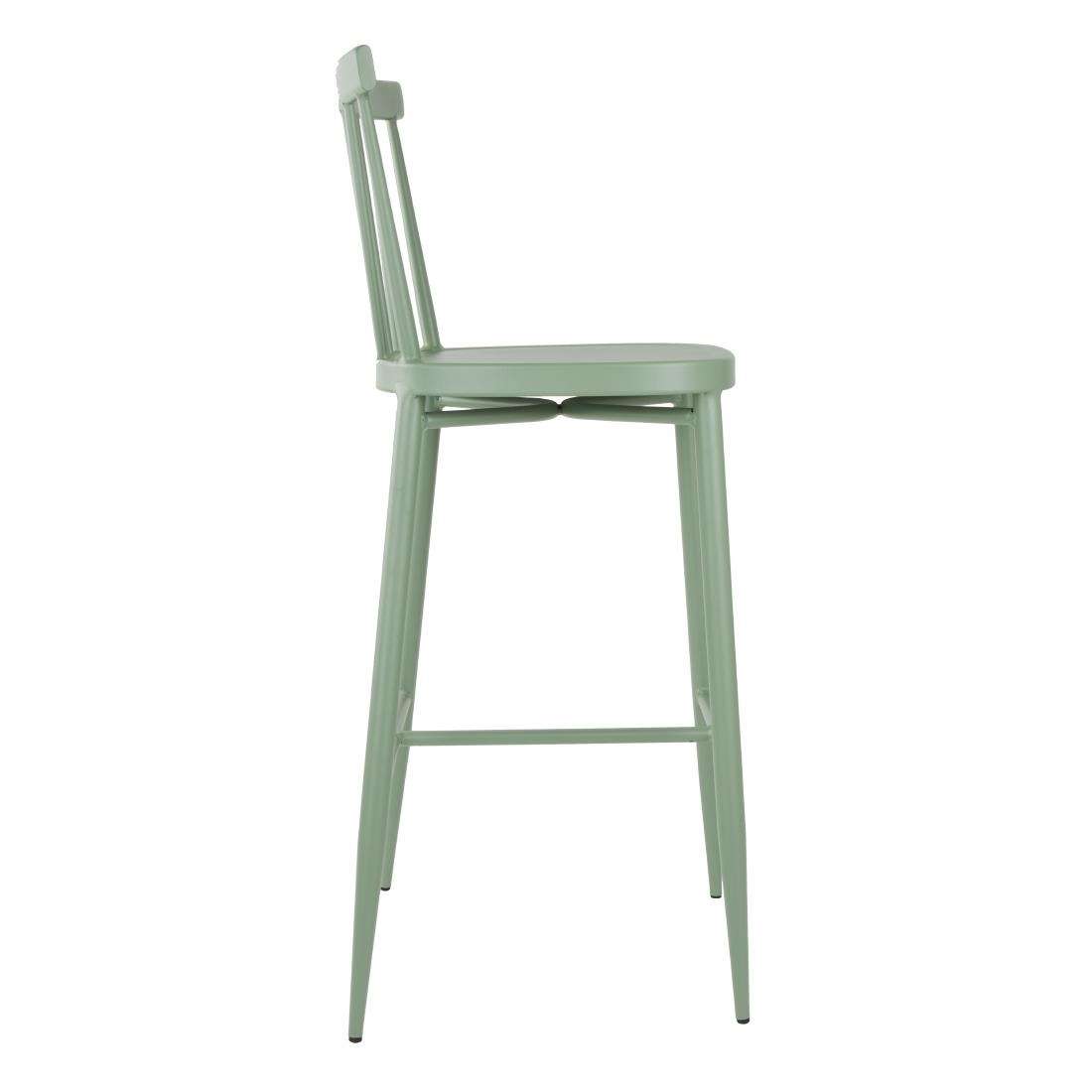 dx689_npi24-2 Bolero Windsor Aluminium Green High Stools (Pack of 2)