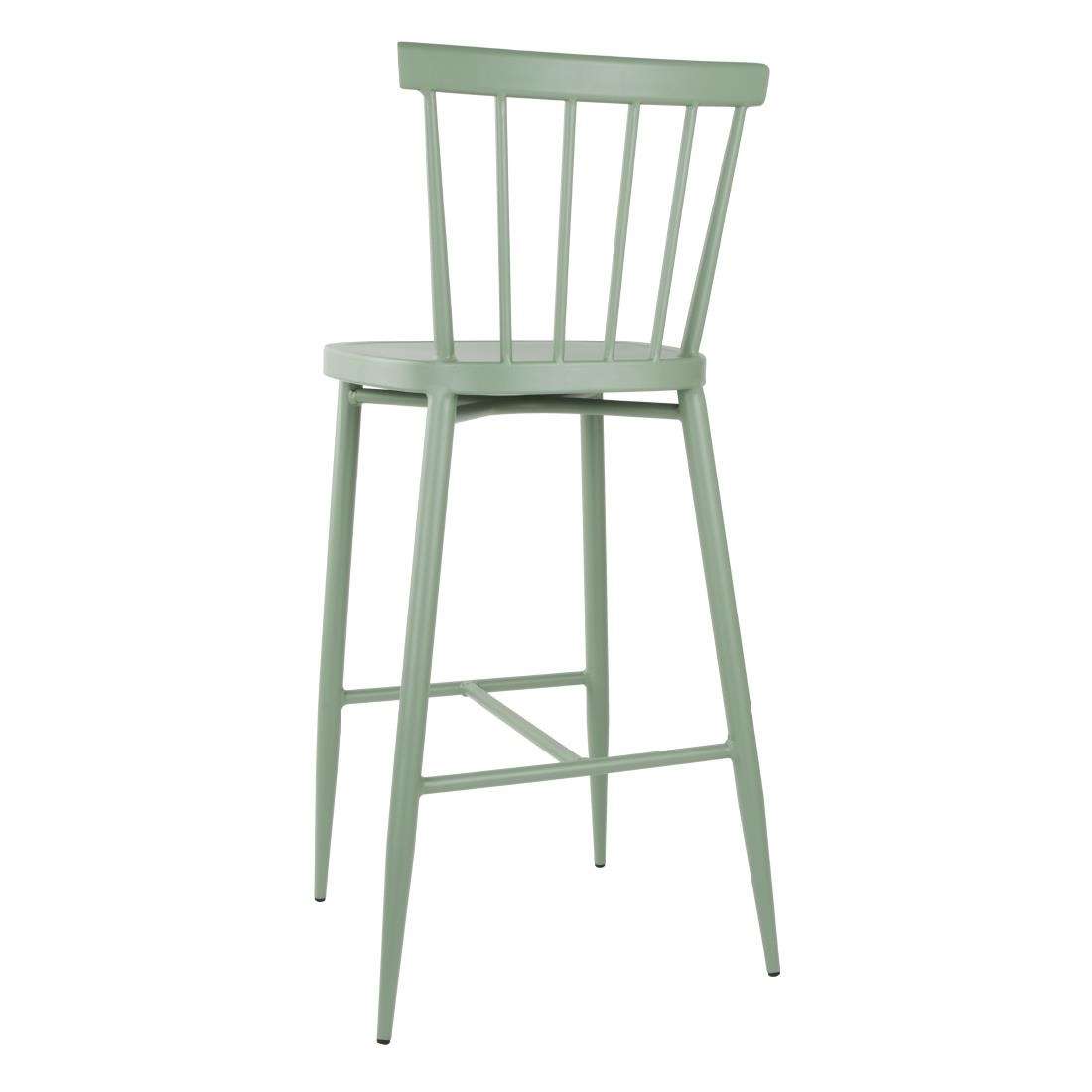 dx689_npi24-3 Bolero Windsor Aluminium Green High Stools (Pack of 2)