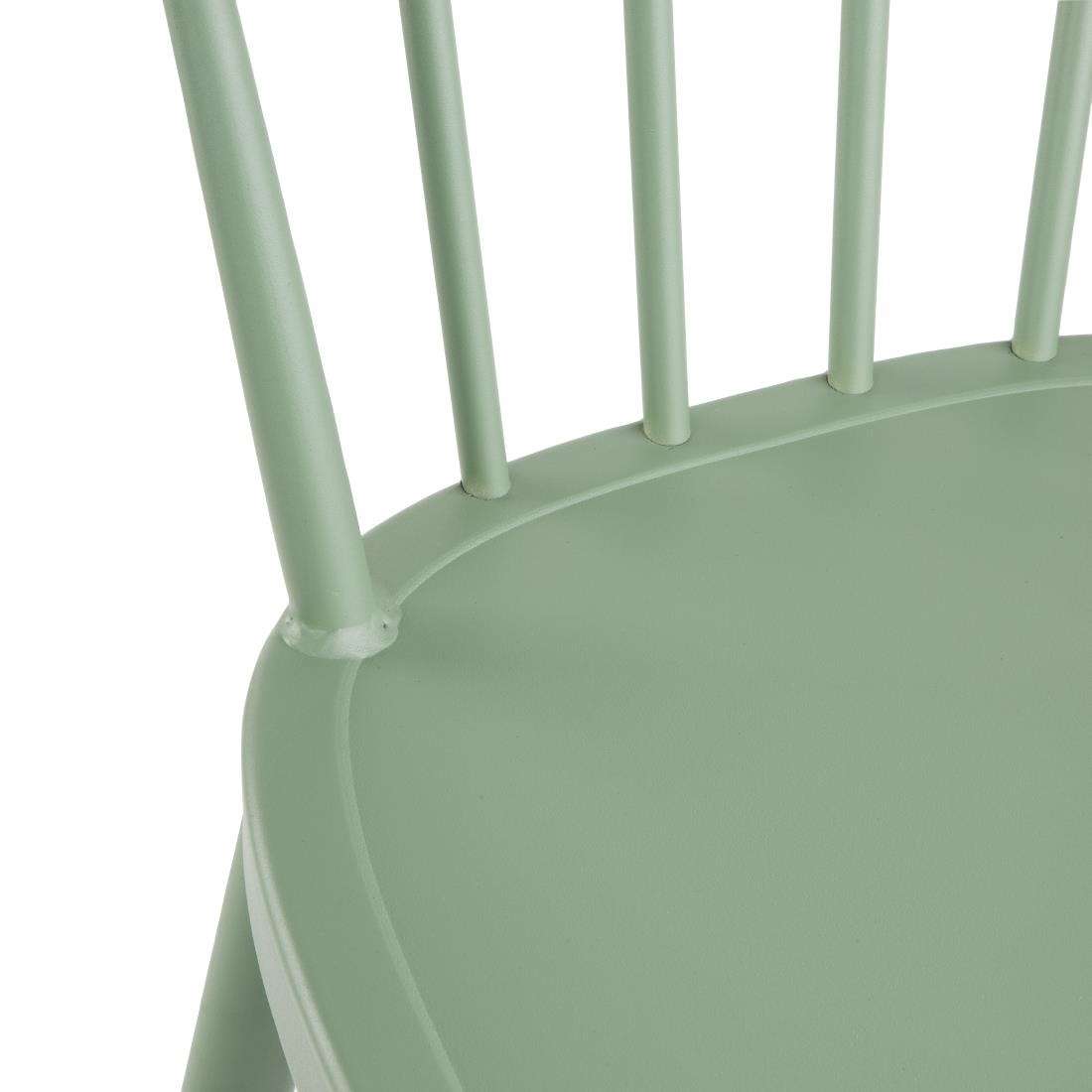 dx689_npi24-5 Bolero Windsor Aluminium Green High Stools (Pack of 2)