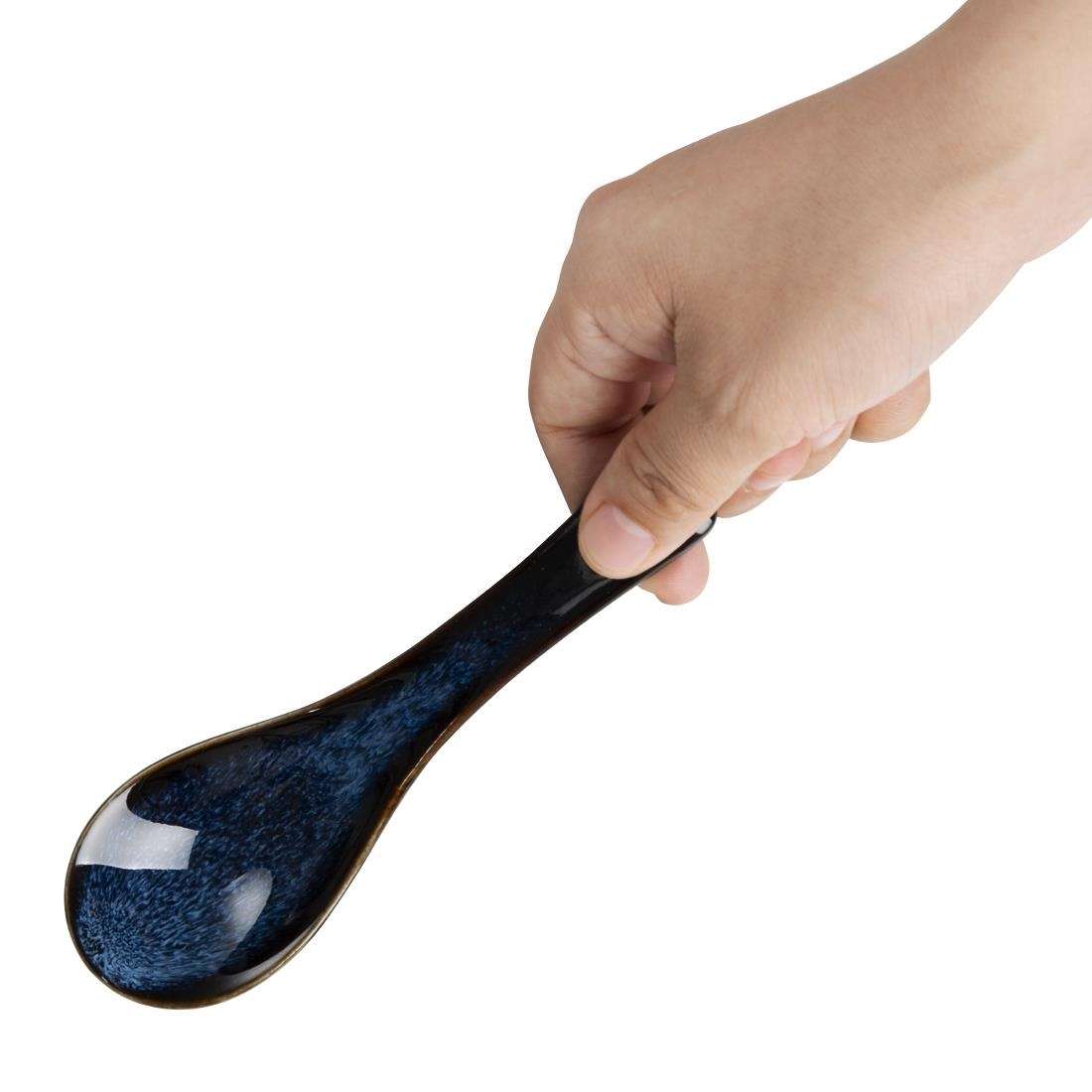 dz771_ctg4 Olympia Luna Midnight Blue Soup Spoons (Pack of 12)
