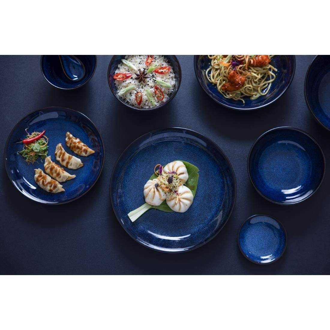 dz771_dz779-upd24-09 Olympia Luna Midnight Blue Footed Bowls 205mm (Pack of 4)